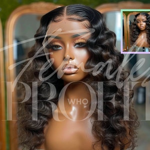 360 Lace Front Bild, hochwertige Haar Stock, African American AI Stock Foto, glattes Haar Stock Foto, gewelltes Haar Modell, Haar und Schönheit