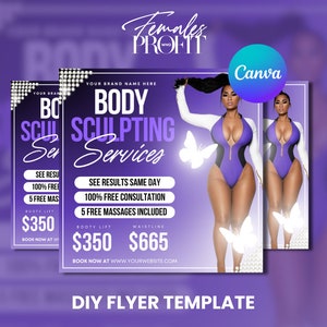 Body Sculpting Flyer, Buchungs-Flyer, Sommer Body Contouring Flyer, Juni Flyer, Body Spa Flyer, Juni Körperkontur Template Flyer