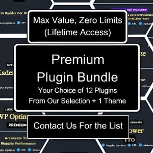 Custom 12 WordPress Plugin & Theme Bundle: Lifetime Updates and Unlimited Domains