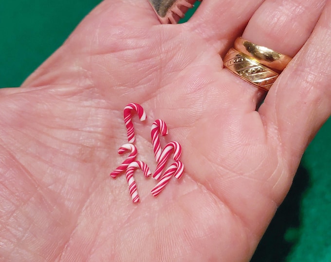 6 Micro Miniature Christmas Candy Canes Etsy