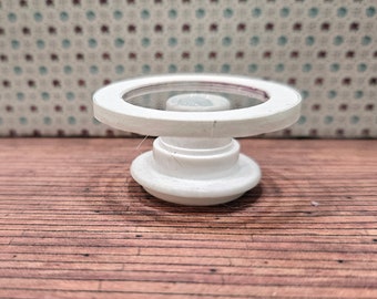 1:24 Half Scale Miniature Dollhouse White Round Modern Coffee Table