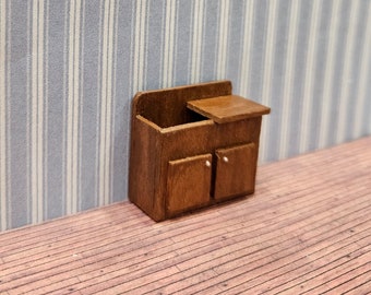 1:48 Quarter Scale Dollhouse Miniature Wood Dry Sink
