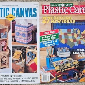 2 Vintage Plastic Canvas Pattern Magazines