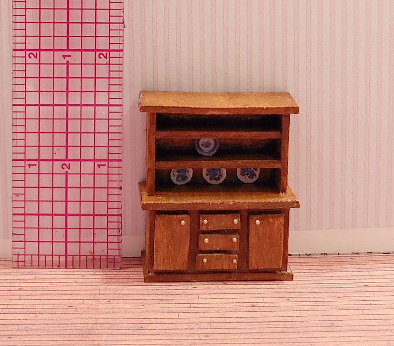 1:48 Quarter Scale Miniature Dollhouse Hutch China Cabinet afbeelding 3