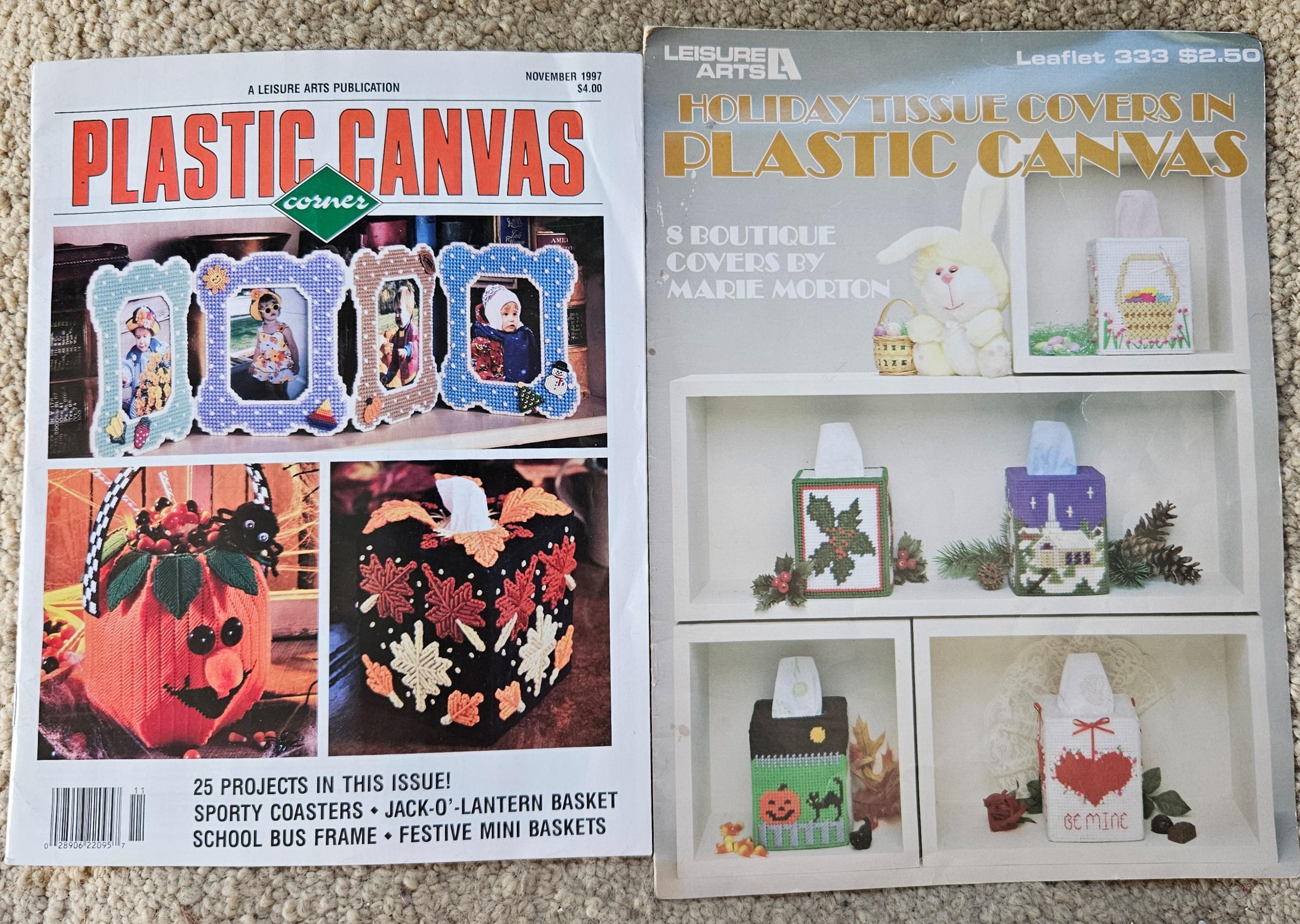 2 Vintage Plastic Canvas Pattern Magazines