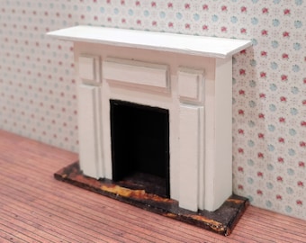 1:24 Half Scale Miniature Dollhouse White Fireplace