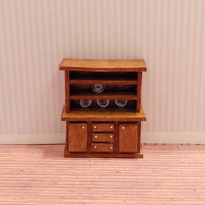 1:48 Quarter Scale Miniature Dollhouse Hutch China Cabinet afbeelding 2