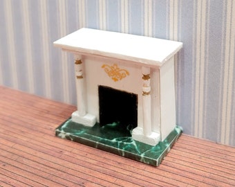 1:48 Quarter Scale Dollhouse Miniature White Fireplace