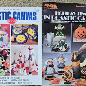 2 Vintage Plastic Canvas Pattern Magazines