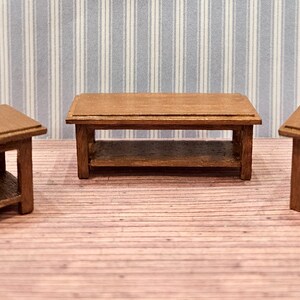 1:24 Half Scale Miniature Dollhouse Modern Coffee and End Tables image 2