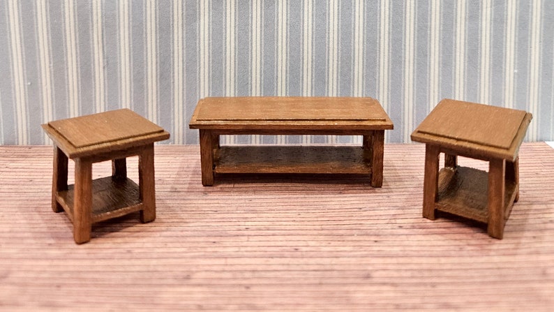 1:24 Half Scale Miniature Dollhouse Modern Coffee and End Tables image 2