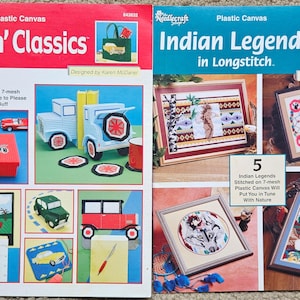 2 Vintage Plastic Canvas Pattern Magazines