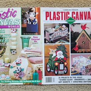 2 Vintage Plastic Canvas Pattern Magazines