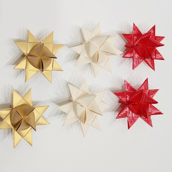 6 Mixed Colors Froebel Moravian 2" Christmas Stars