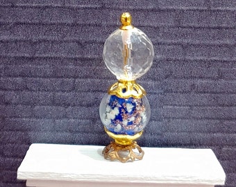 1:24 Half Scale Dollhouse Miniature Tall Blue Hurricane or Boudoir Lamp Non-Working