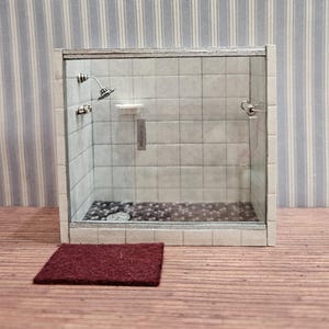 1:24 Half Scale Miniature Dollhouse Walk-In Shower