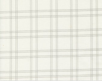 Moda Fabrics, Shoreline de Camille Roskelley, Gray Plaid Off White, 55302-21, Tela de algodón 100% acolchada