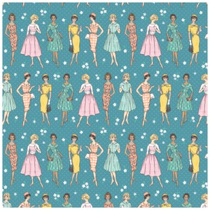 Poppie Cotton, Delightful Department Store, Delightful Teal, DS23202, 100% Quilting Cotton