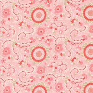Moda Fabrics, Sunday Brunch by Basic Grey, Floral Medallion and Swirls Bellini Pink, 30751-14, 100% Quilting Cotton Fabric