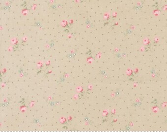 Moda Fabrics, Abide by Brenda Riddle, Stone Tiny Buds, 18792-17, 100% Quilting Cotton Fabric