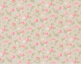Moda Fabrics, Abide by Brenda Riddle, Medium Flowers on Stone, 18791-17, 100% Quilting Cotton Fabric