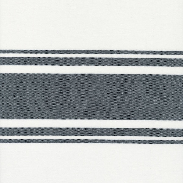 Moda, Lakeside Toweling by Pieces of Treasure, 18" Width Black White Stripe, 992-268, 100% Cotton Toweling