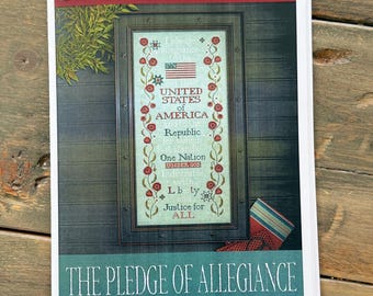 Plum Street Samplers, The Pledge of Allegiance, Cross Stitch Paper Pattern