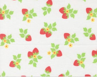 Moda Fabrics, Fruit Salad by Corriander Quilts, Strawberry Bunches on Off White, 29243-11, 100% Quilting Cotton Fabric