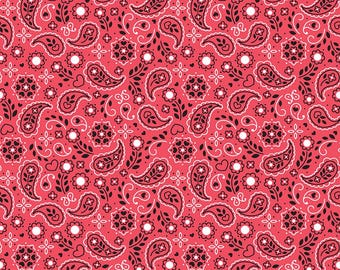 Riley Blake, Down On The Farm de Doodlebug, pañuelo rojo, C10073, 100 % algodón para acolchado, agotado.