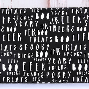 Riley Blake, Bad To The Bone by My Mind&#39;s Eye, Words Glow In The Dark on Black Background , GC11924, 100% Quilting Cotton Fabric