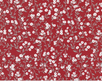 Moda, Old Glory by Lella Boutique, Small Flowers On Red, 5201-15, 100% Quilting Cotton