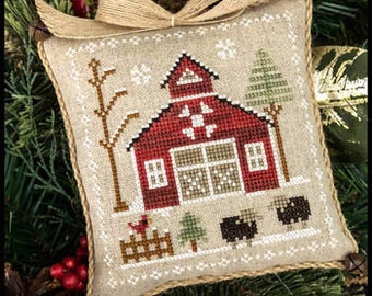 Agujas de la pequeña casa, Navidad en la granja #9, Oveja negra Baa Baa, Patrón de papel de punto de cruz