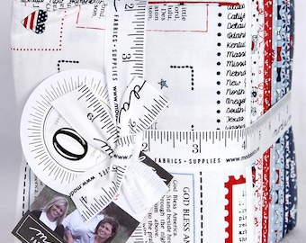 Moda, Independence Day by Sweetwater Fabrics, 32 Piece Patriotic Fat Quarter Bundle Precut Quilting Fabric