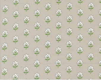 Moda Fabrics, Shoreline de Camille Roskelley, Flores en gris, 55301-16, Tejido de algodón 100% acolchado