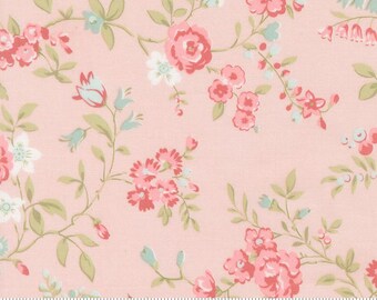 Moda Fabrics, Abide by Brenda Riddle, Large Flowers on Pink, 18790-12, 100% Quilting Cotton Fabric