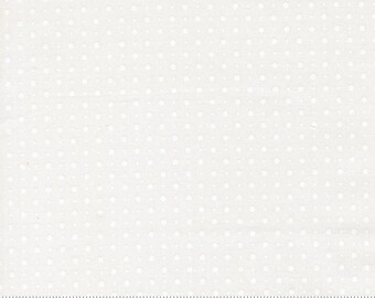 Moda Fabrics, Abide by Brenda Riddle, Small and Large Dots White Tone On Tone, 18795-21, 100% Quilting Cotton Fabric