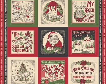 Tela Moda Fabrics, Holiday Cheer de Stacy Iest Hsu, Panel navideño Holiday Cheer, 20978-11, 91 x 112 cm, 100 % algodón para acolchado.