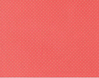 Moda Fabrics, Fruit Salad by Corriander Quilts, Small Polka Dots on Flamingo Red, 29247-12 100% Quilting Cotton Fabric