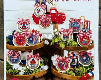 It's Sew Emma, Star Spangled Ornaments Cross Stitch Booklet, 12 Designs