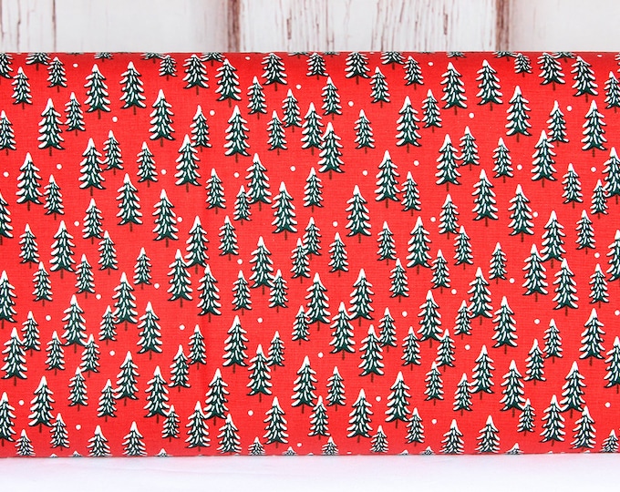 Trees Rifle Paper Rifle Paper, Cotton and Steel, Holiday Classics, Fir Trees Red, RP604 ...