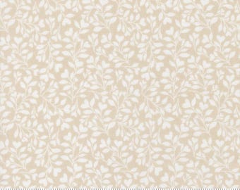 Moda Fabrics, Abide by Brenda Riddle, White Leaves on Stone, 18794-17, 100% Quilting Cotton Fabric