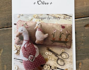 Stacy Nash, Animal Crackers Series, Olive, Cross Stitch Paper Pattern