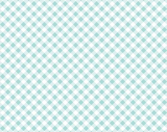 Riley Blake, Tasha Noel, Seaside, Cuadros diagonales grandes color aguamarina, C7236, 100 % algodón para patchwork, Agotado