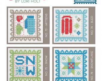 It's Sew Emma Stitchery, Cross Stitch Card S by Lori Holt, 4 Designs One On Each Card