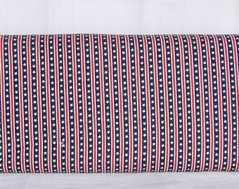 Moda Fabrics, America 250 Years, Red and Blue Stripes with White Stars, 56184-24, 100% Quilting Cotton Fabric