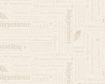 Riley Blake, Independence, Declaration Cream, C17334, 100% Quilting Cotton Fabric