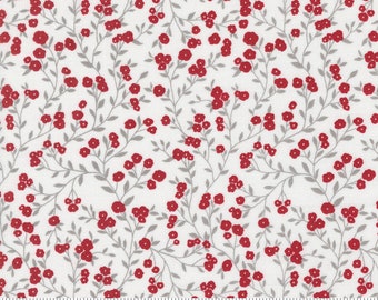 Moda, Old Glory by Lella Boutique, Small Flowers On Red, 5201-11, 100% Quilting Cotton