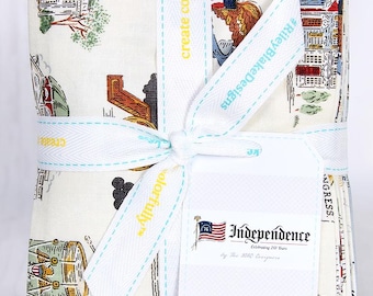 Riley Blake, Independence Celebrating 250 Years by RBD Designers, 24 Piece Patriotic Fat Quarter Bundle Precut Quilting Fabric
