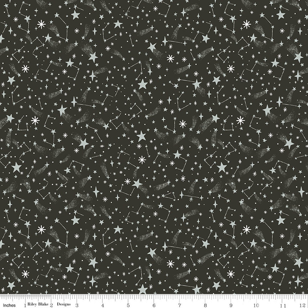 Riley Blake, Twas by Jill Howarth, Charcoal New Fallen Snow Silver ...