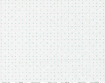 Moda Fabrics, Abide by Brenda Riddle, Small and Large Dots Linen White and Light Blue, 18795-24, 100% Quilting Cotton Fabric